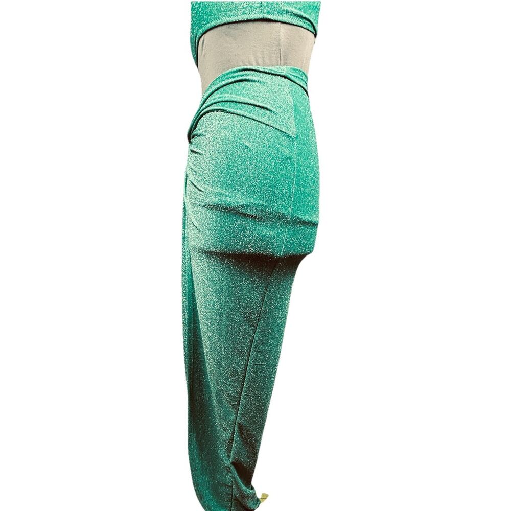 Mermaidcore Aqua Glitter Swim Set Sarong Skirt Cover Up Beach Resort Festival - Picture 16 of 16